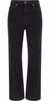 Black Cotton Flared Jeans 1