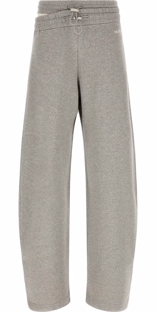 Gray Cotton Casual Pants