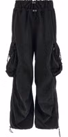 Black Cotton Cargo Pants 1