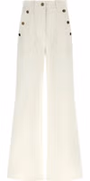 White Cotton Flared Pants 1