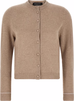Beige Virgin Wool Cardigan