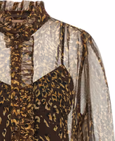 Brown Polyester Blouse 3