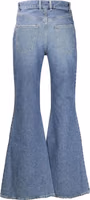Blue Cotton Flared Jeans 2