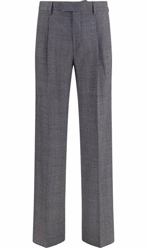 Gray Polyester Dress Pants
