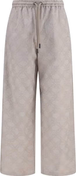 Beige Cotton Casual Pants