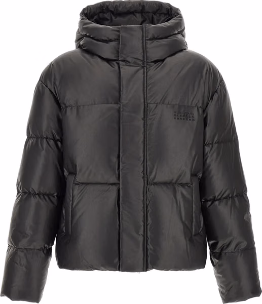 Black Polyester Full-Length Jacket