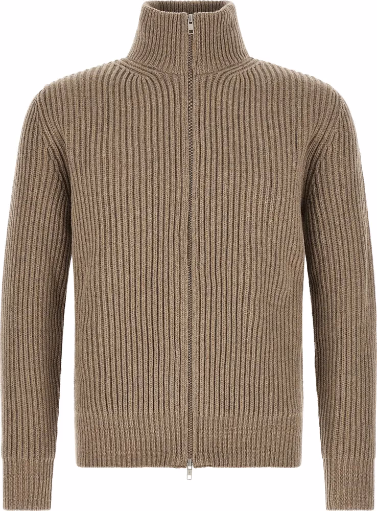 Beige Wool Full-Length Jacket