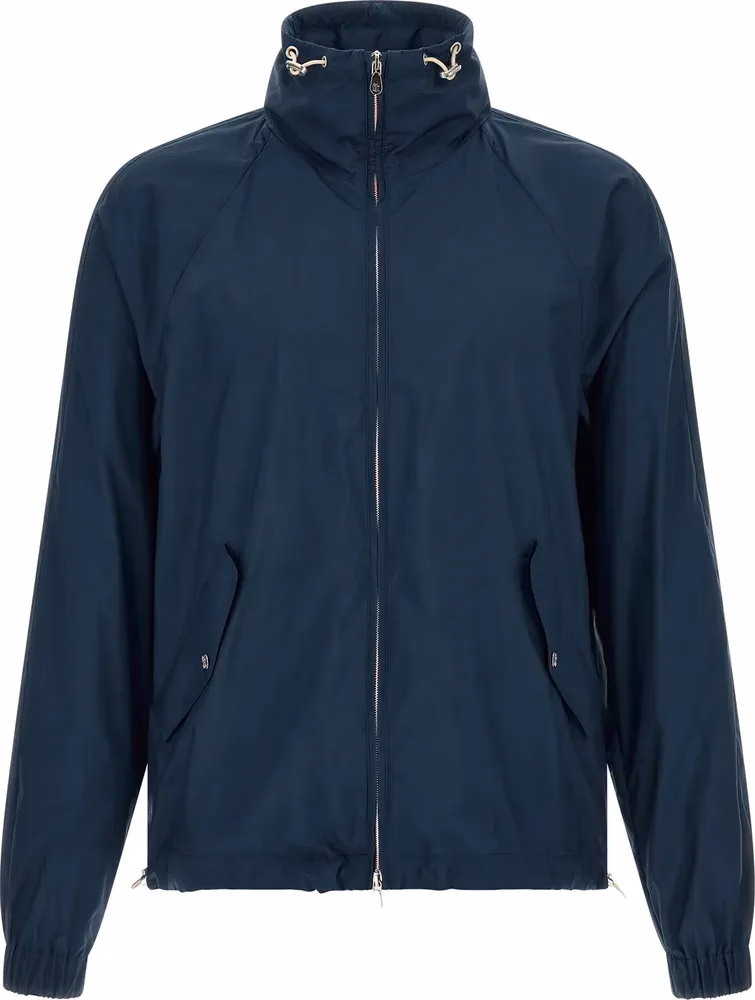 Blue Polyester Full-Length Jacket