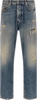 Blue Cotton Tapered Jeans 1