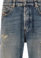 Blue Cotton Tapered Jeans 3