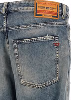 Blue Cotton Tapered Jeans 4