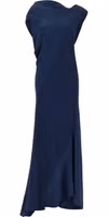 Blue Viscose Long Dress 1