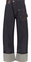 Blue Cotton Straight-Leg Jeans 1