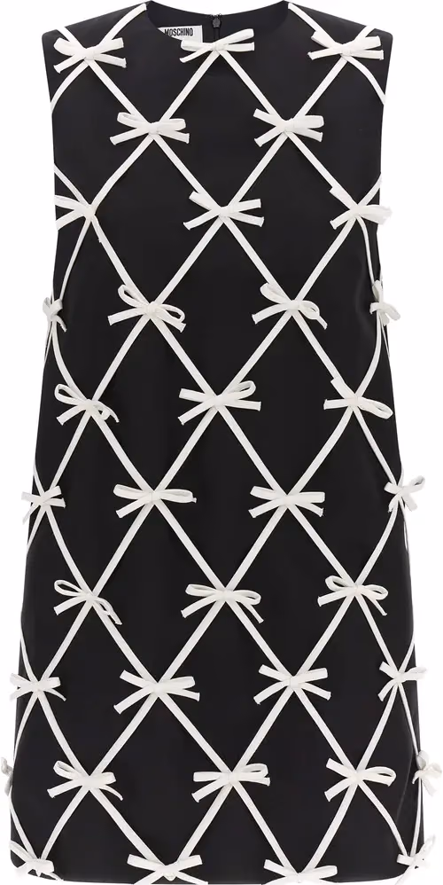 Bicolor Virgin Wool Short Dress
