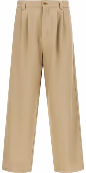 Beige Cotton Casual Pants