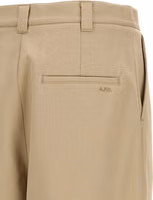 Beige Cotton Casual Pants 4