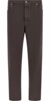 Brown Cotton Straight-Leg Jeans 1