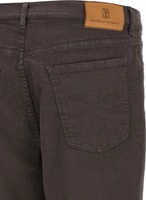Brown Cotton Straight-Leg Jeans 4