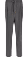 Gray Virgin Wool Casual Pants 1