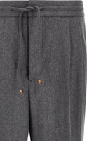 Gray Virgin Wool Casual Pants 3