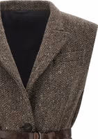 Brown Virgin Wool Sleeveless Jacket 3