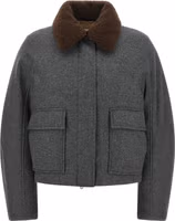 Gray Virgin Wool Full-Length Jacket 1