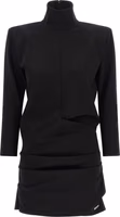 Black Viscose Short Dress 1