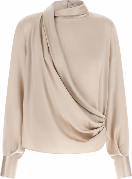 Beige Silk Blouse