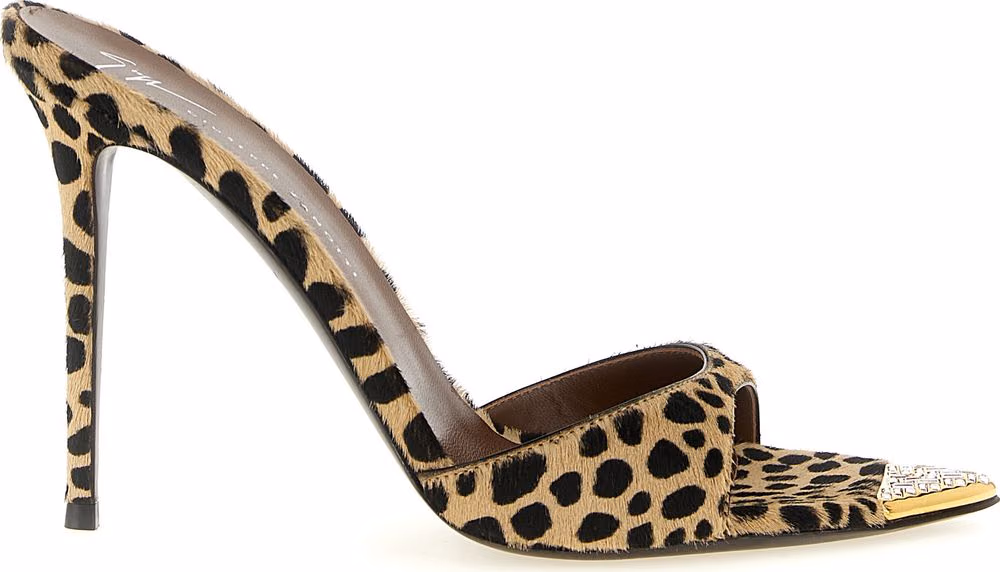 Multicolor Calfskin Stiletto Heel Sandals