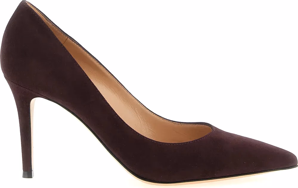 Bordeaux Suede Leather High Heel Pumps