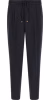 Blue Virgin Wool Casual Pants 1