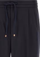 Blue Virgin Wool Casual Pants 3