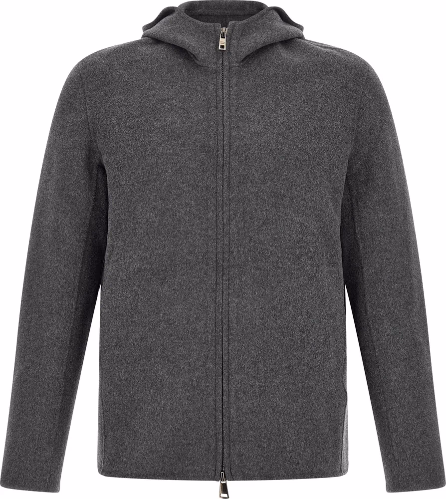 Gray Wool Full-Length Jacket