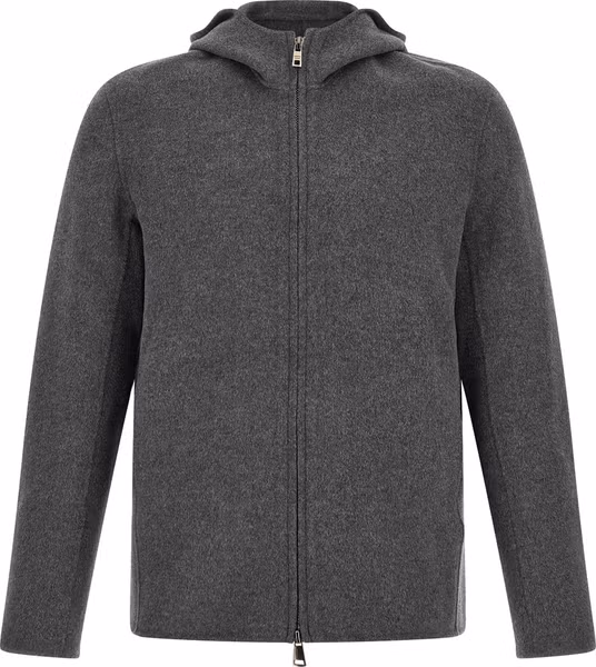 Gray Wool Full-Length Jacket