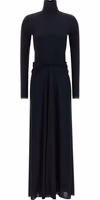 Blue Viscose Long Dress 1