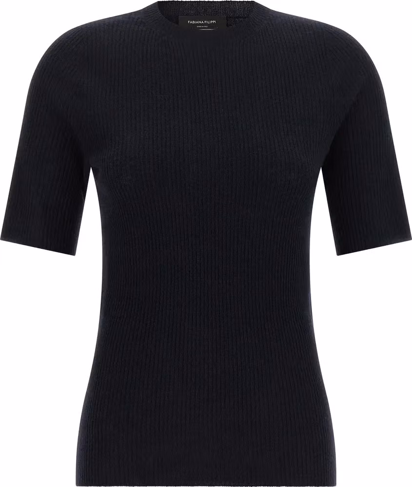 Blue Virgin Wool T-Shirt