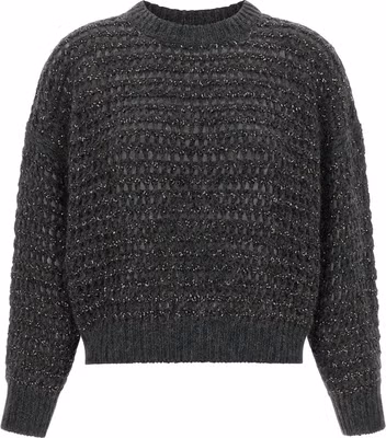 Gray Elastane Cardigan