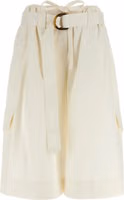 White Cotton Bermuda Shorts 1