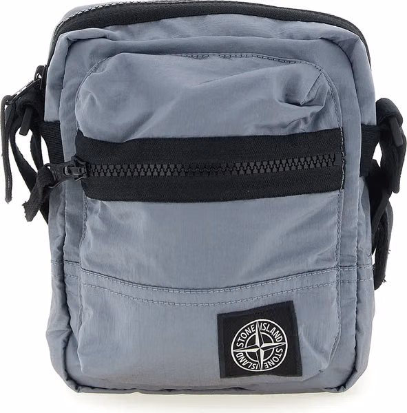 Gray Polyamide Crossbody Bag