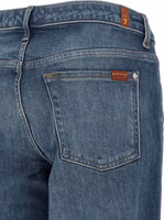 Blue Cotton Tapered Jeans 4