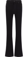 Black Cotton Bootcut Jeans 1