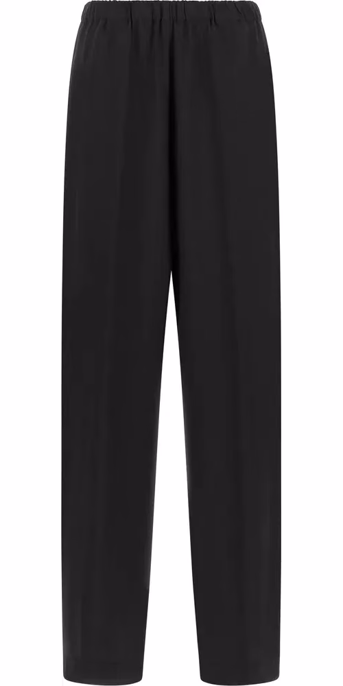 Black Virgin Wool Casual Pants