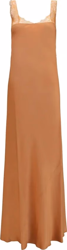 Beige Acetate Casual Dress