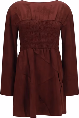 Bordeaux Acetate Casual Dress
