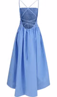 Blue Cotton Casual Dress 2
