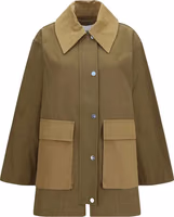 Bicolor Cotton Full-Length Jacket 1