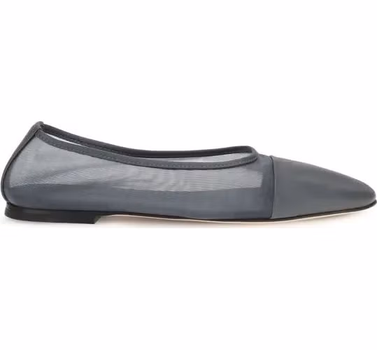 Gray Calf Leather Bos Taurus Ballet Flats