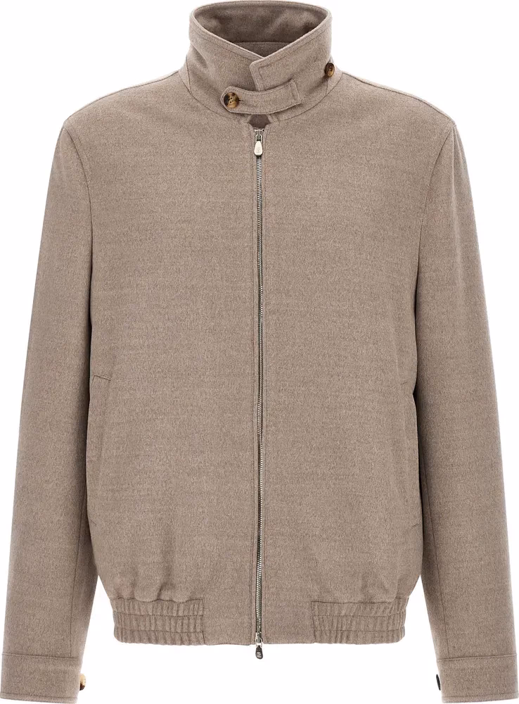 Beige Virgin Wool Bomber