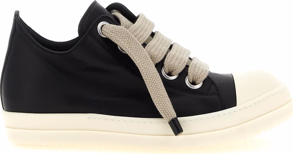 أحذية رياضية منخفضة الساق ثنائية اللون من جلد العجل