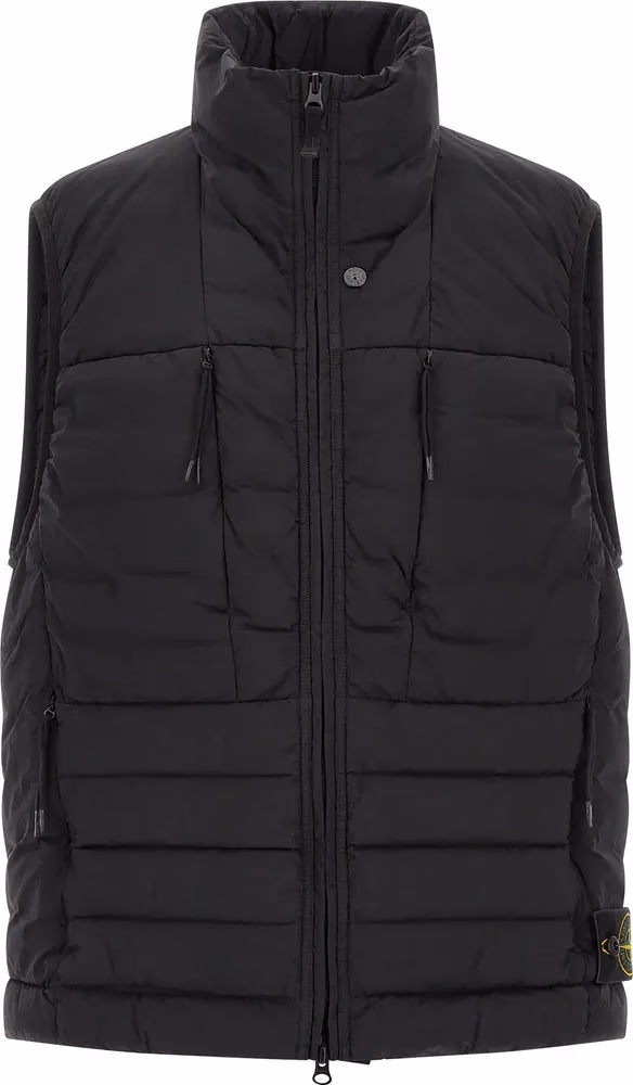 Black Polyamide Sleeveless Jacket